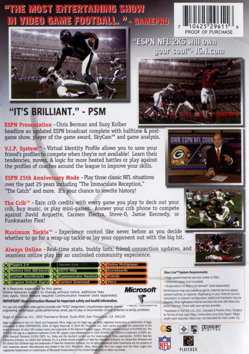 ESPN NFL 2K5 Compatibility  xemu: Original Xbox Emulator