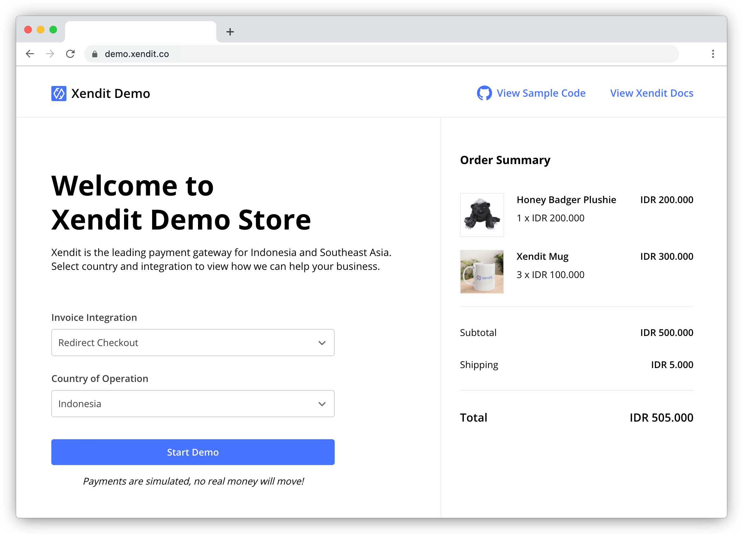 Demo on Google Chrome