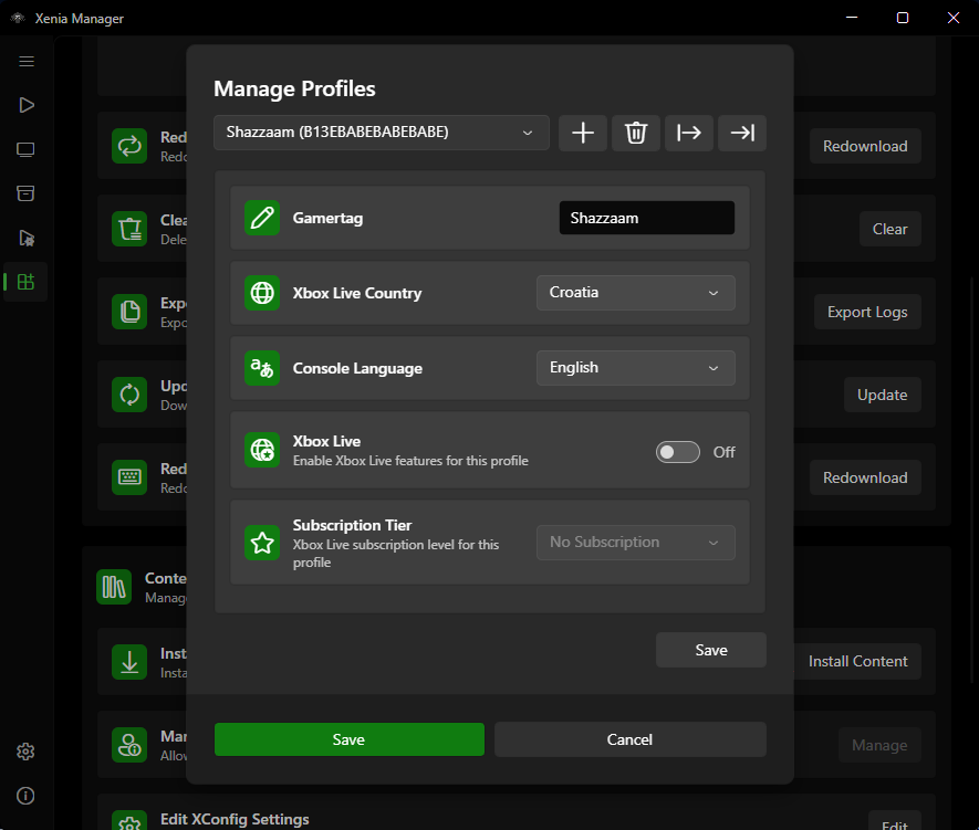 Manage Profiles