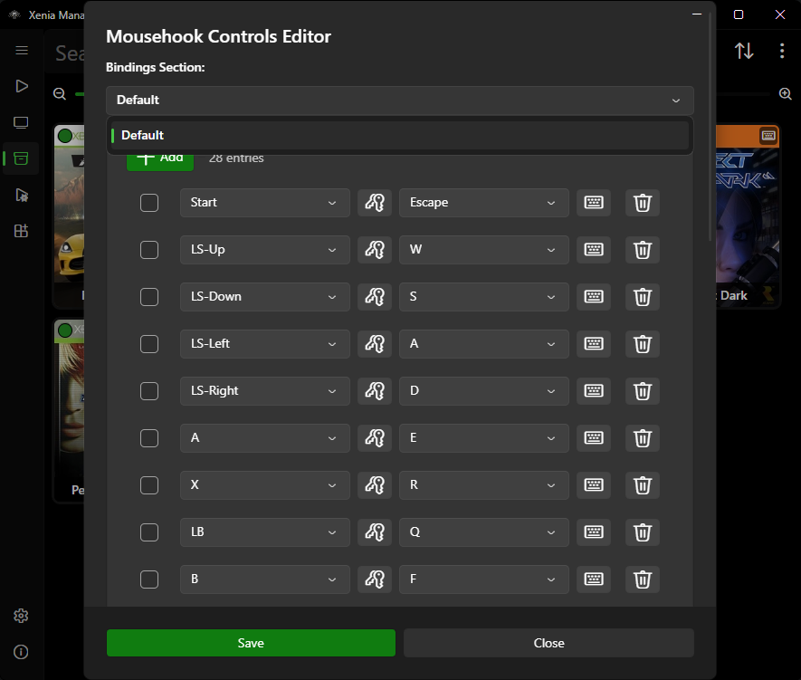 Mousehook Controls