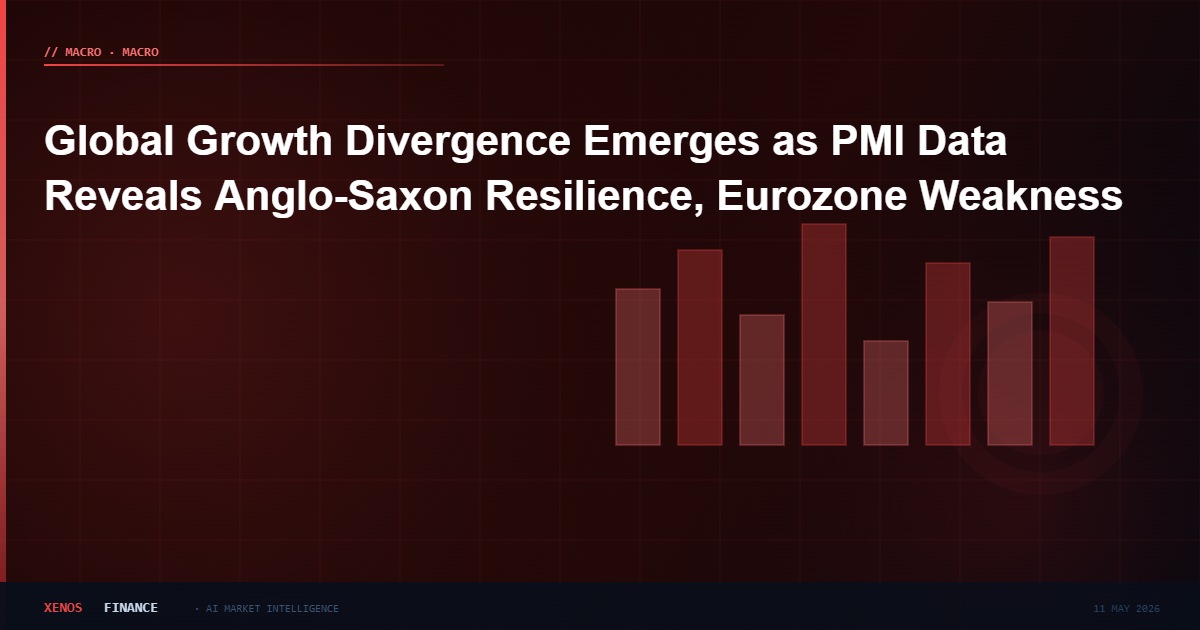 Global Growth Divergence Emerges as PMI Data Reveals Anglo-Saxon Resilience, Eurozone Weakness