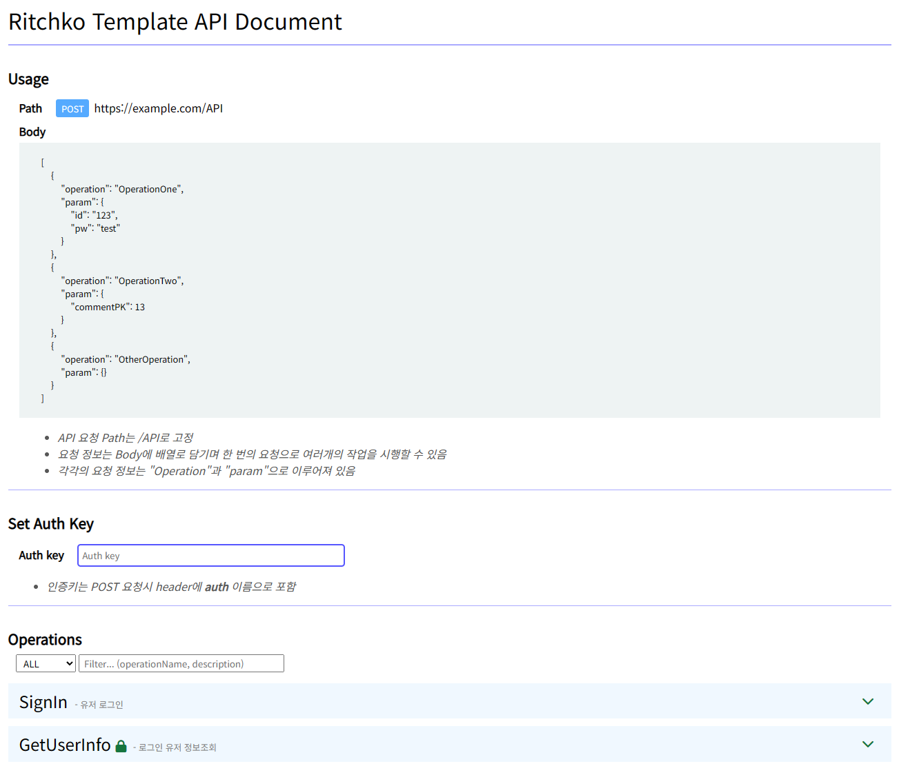 API 문서 example