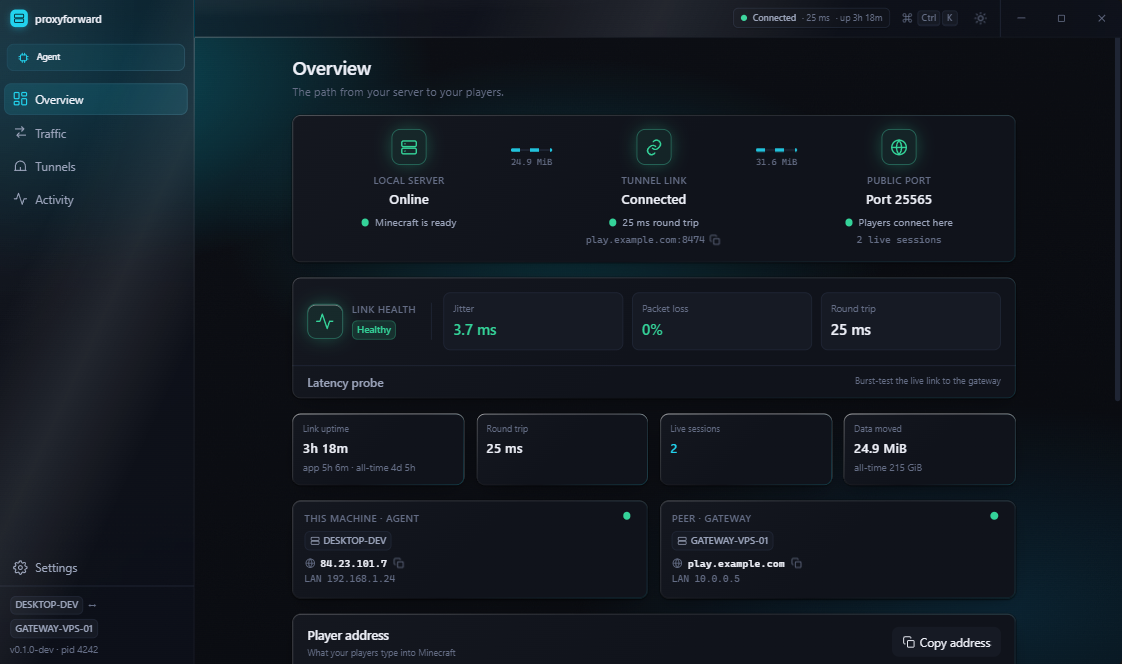 proxyforward dashboard