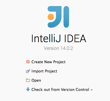 IntelliJ new project page