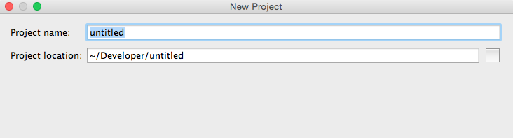 IntelliJ new project page