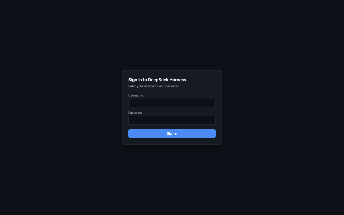 Login page