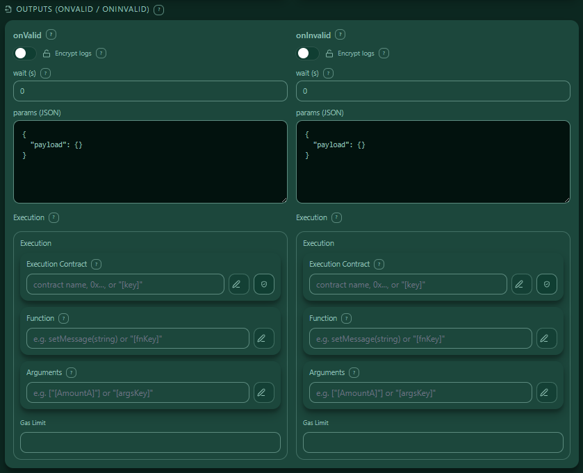 Outputs panel overview