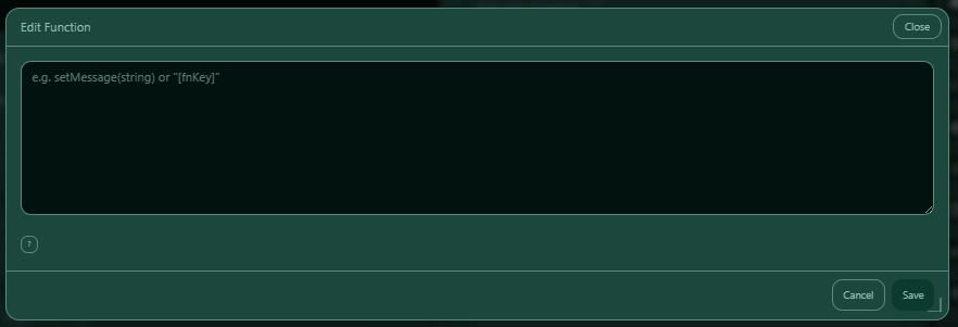 Execution editor modal