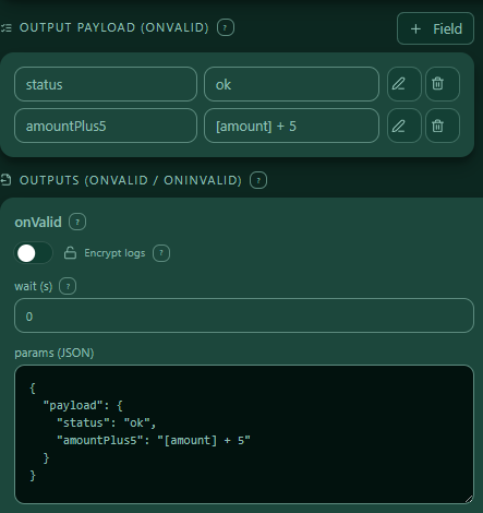 Example onValid filled