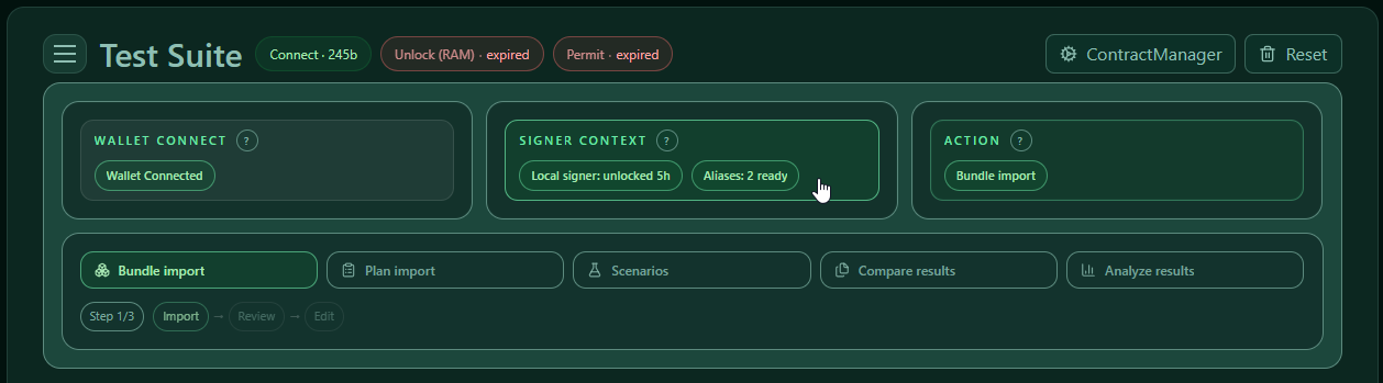 Top menu overview