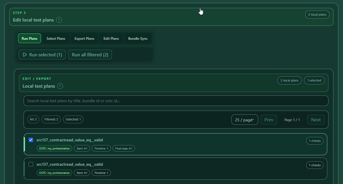 Manage test plans