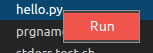 Run context menu screenshot