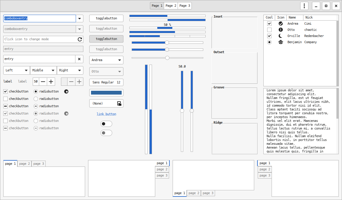 screenshot of gtk3-widget-factory