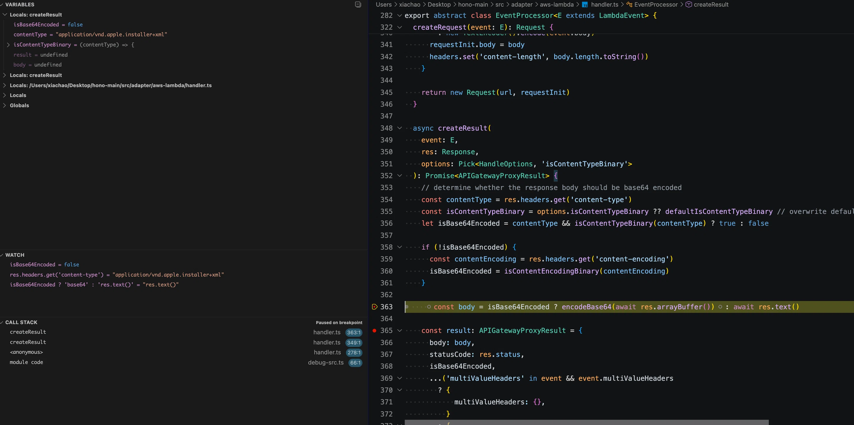 The body is read through res.text()