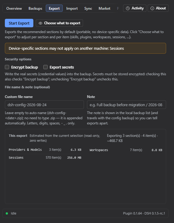 dsh-config-manager plugin screenshot 3
