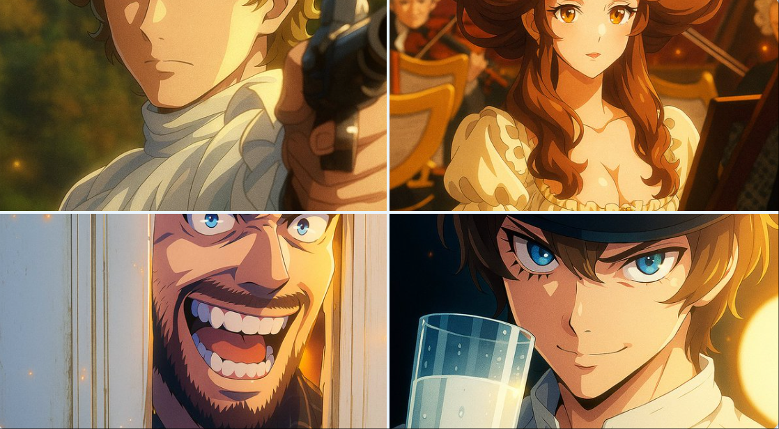 Transform this image into a modern digital anime TV style. Use clean and sharp outlines, vivid and high-contrast colo…