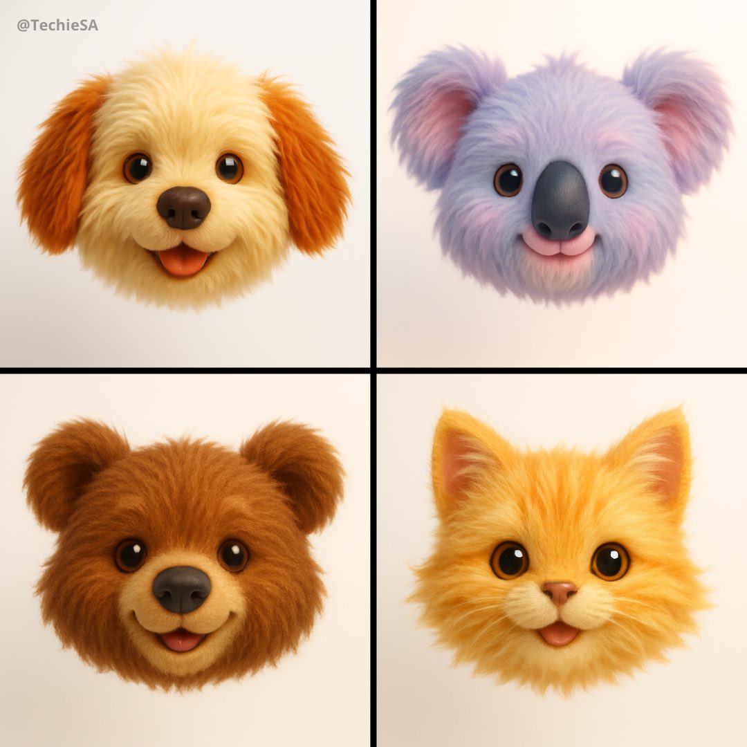 Generate a hyper-realistic 3D render of a as a floating animal head with plush toy aesthetics. The design should emph…