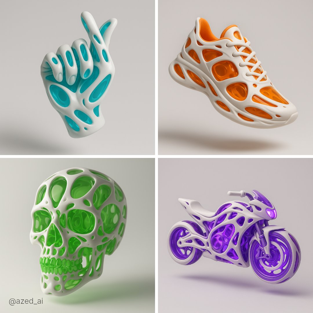 a futuristic 3D-rendered made of translucent inner structure encased in a smooth white exoskeleton with organic holes…