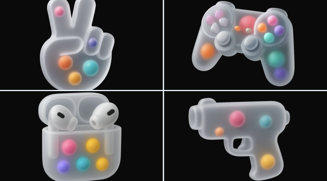 modern 3D icon with internal color elements