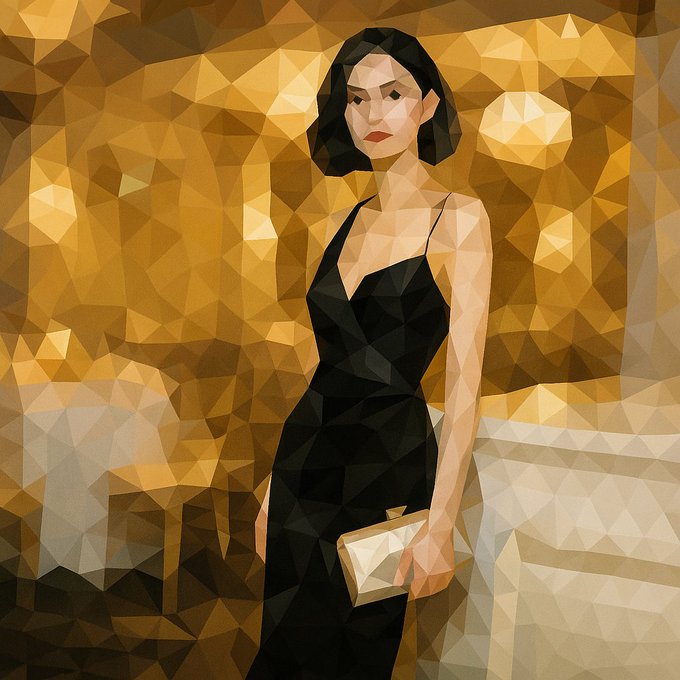 Transform this image into a refined low-poly mosaic style. Preserve the original structure and recognizable details,…