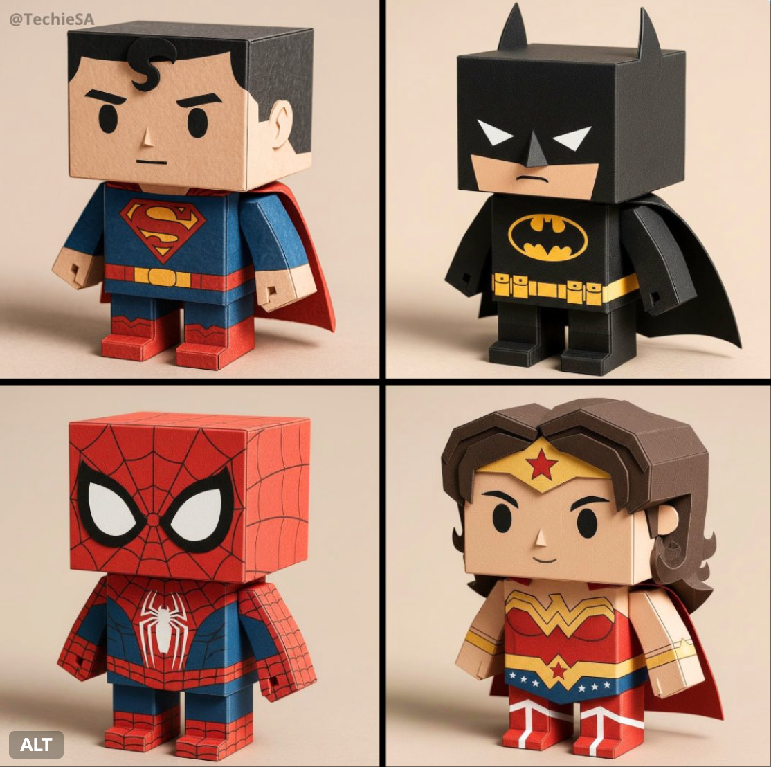 Ultra-detailed render of a paper toy version in box form (papertoy) made from matte folded cardboard and cut with vis…