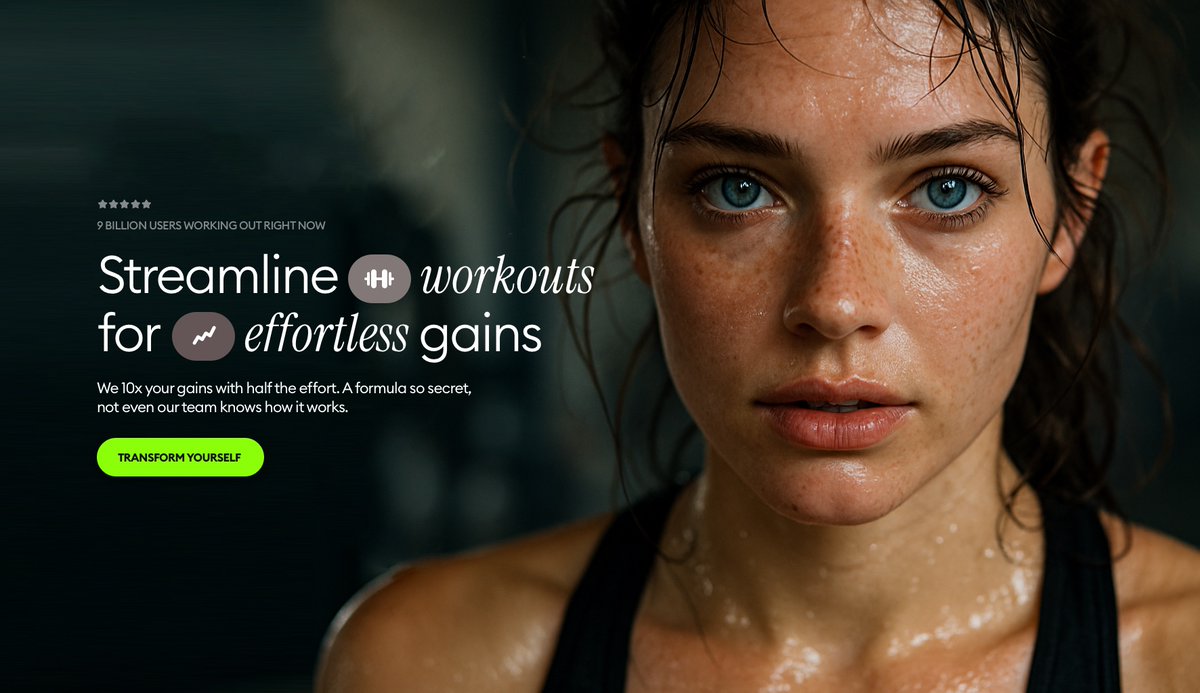Create a closeup face of a young woman after a workout, sweaty, deep blue eyes, with a bit of blurred gym background…