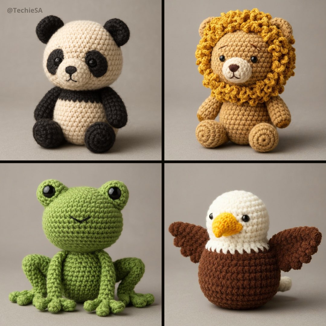 Create a 3D photorealistic and highly detailed poster in amigurumi style. The design should imitate a real handmade c…