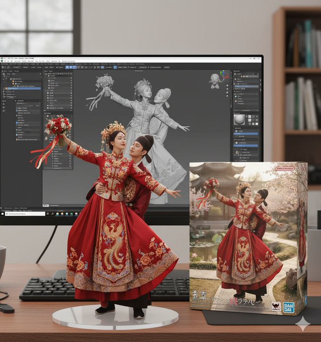 create a 1/7 scale commercialized figure of thecharacter in the image, in a realistic styie and environment. Place th…