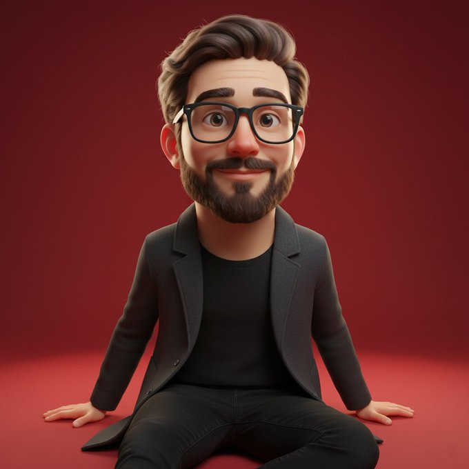 A highly stylized 3D caricature of me, with expressive facial features, and playful exaggeration. Rendered in a smoot…