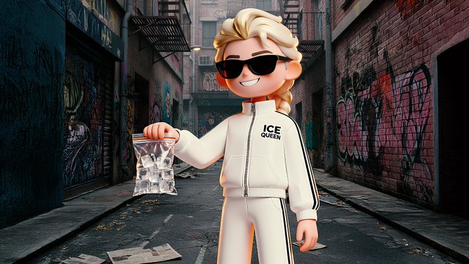 3d rendering, c4d, cartoon style, [ACTION-DRIVEN CHARACTER IN EXAGGERATED POSE, EXPRESSING IRONY OR DEFIANCE], , mini…
