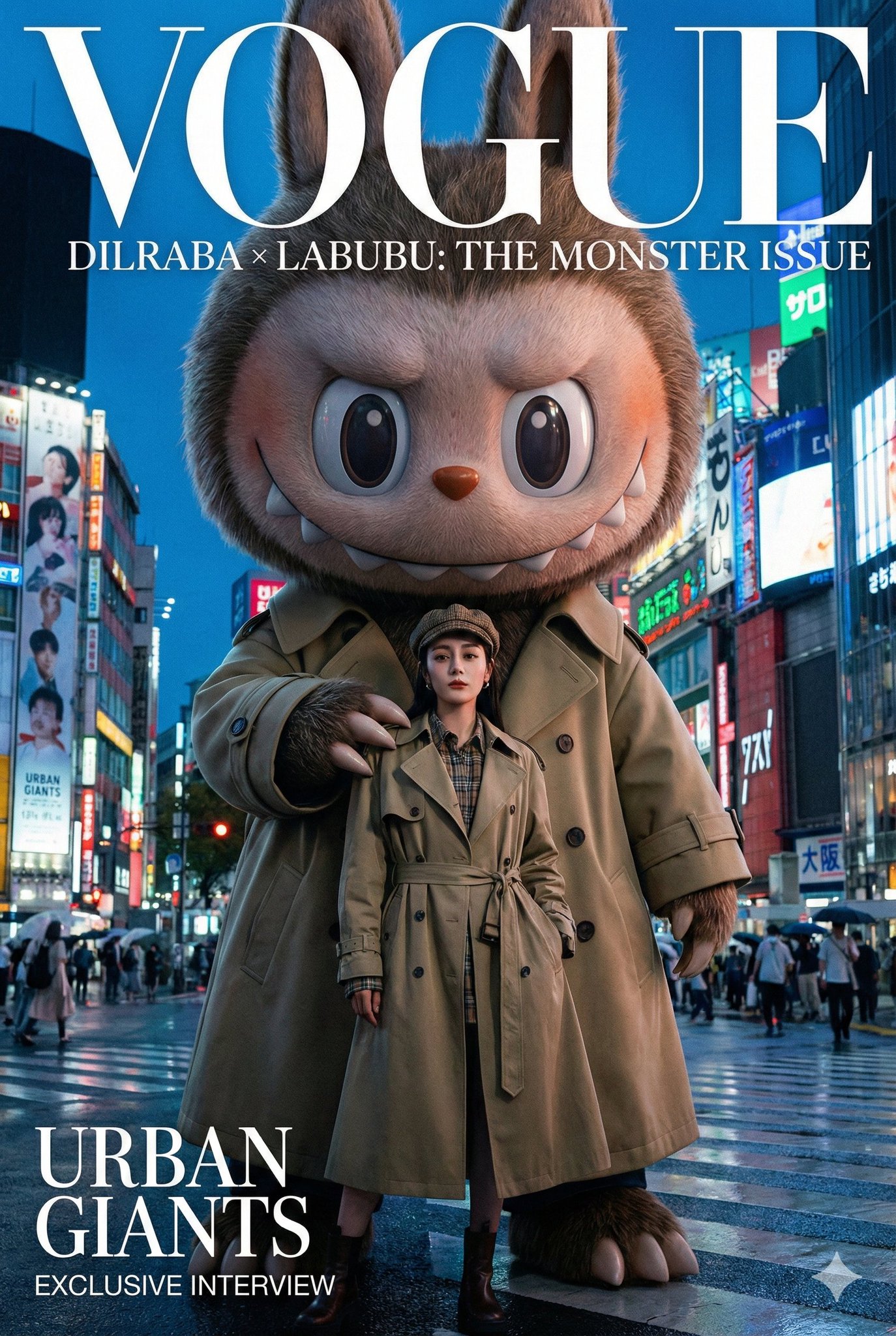 身份锁定:迪丽热巴 (Dilraba Dilmurat) IP 联结:Pop Mart - Labubu (The Monsters) 风格基调:超现实 × 超真实 / 城市街头 / 高级时装感 【项目交付:Pop Mart《THE…
