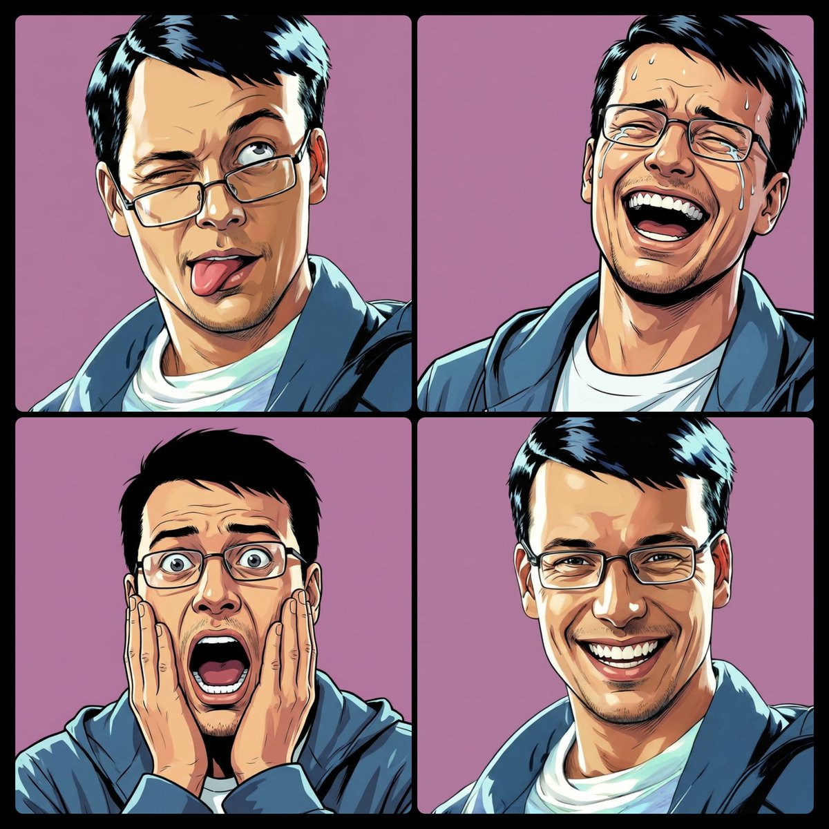 Make this person do the expression of emoji
