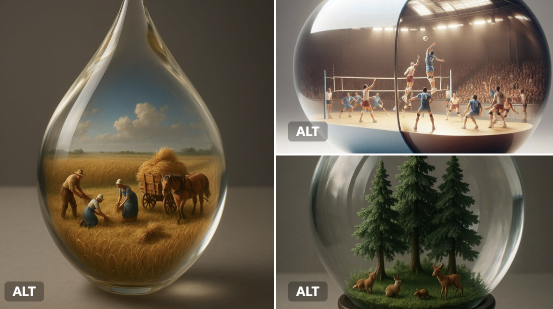 A giant with a miniature 3D diorama inside it, depicting , studio-lit with soft shadows, placed on a neutral matte su…