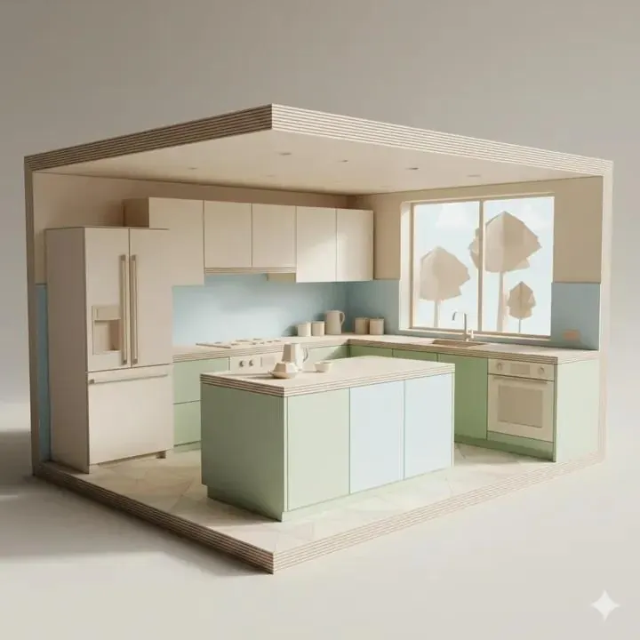 Origami Kitchen Cutaway