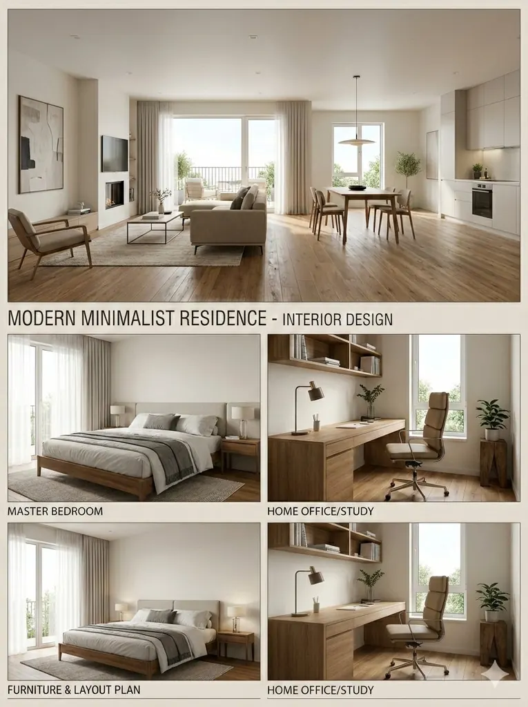 Modern Minimalist Interior Design Presentation Board