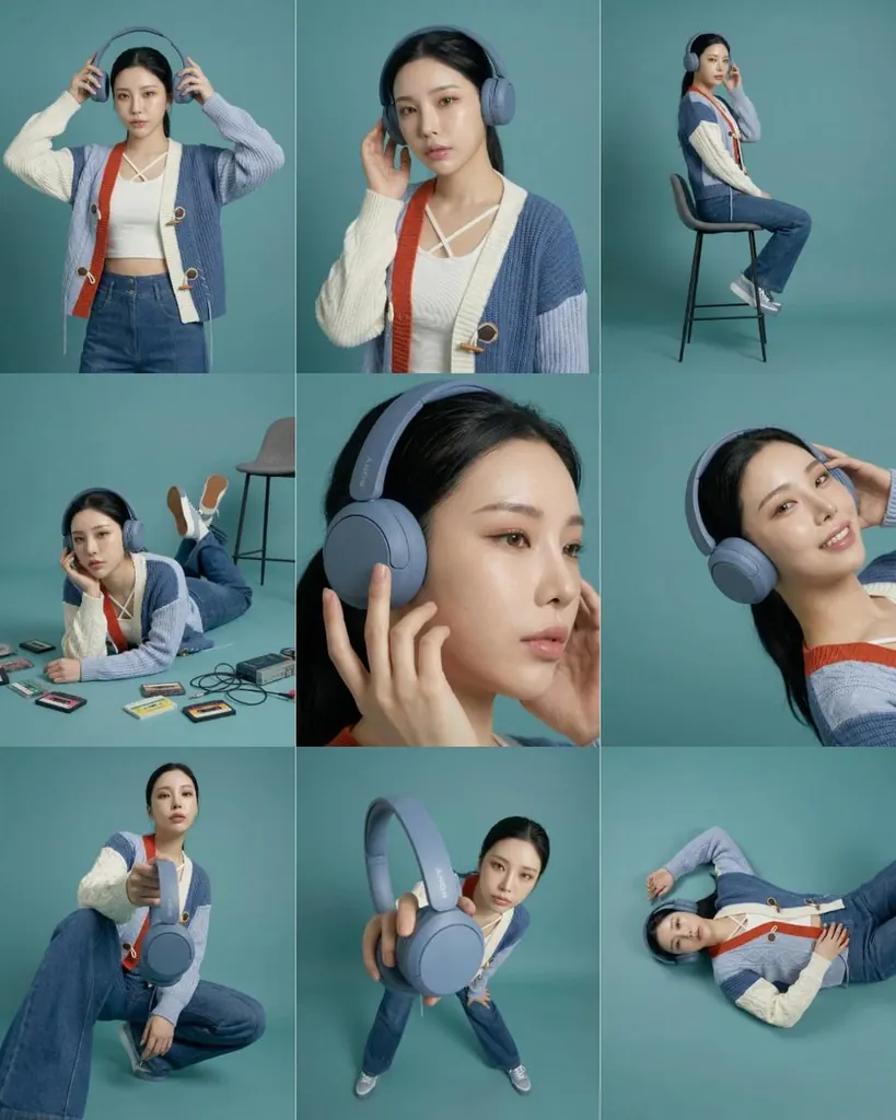 3x3 Storyboard Grid of a Young East Asian Woman