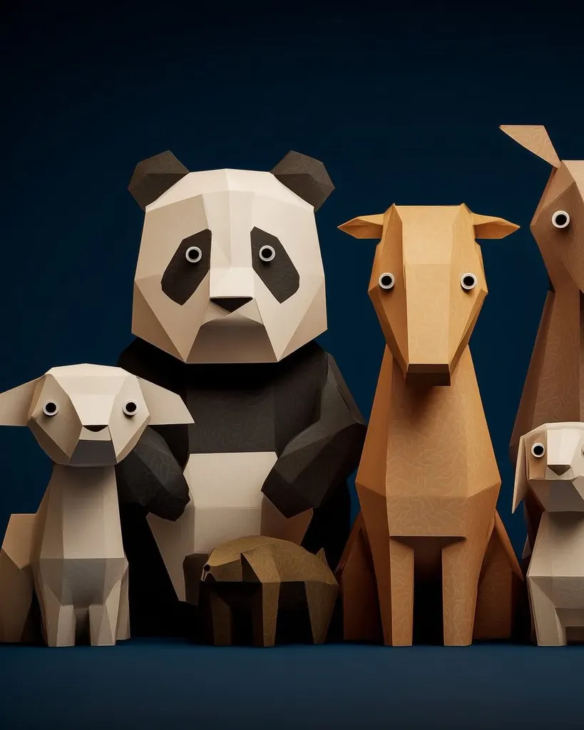 Collection of Low-Poly Origami Animals