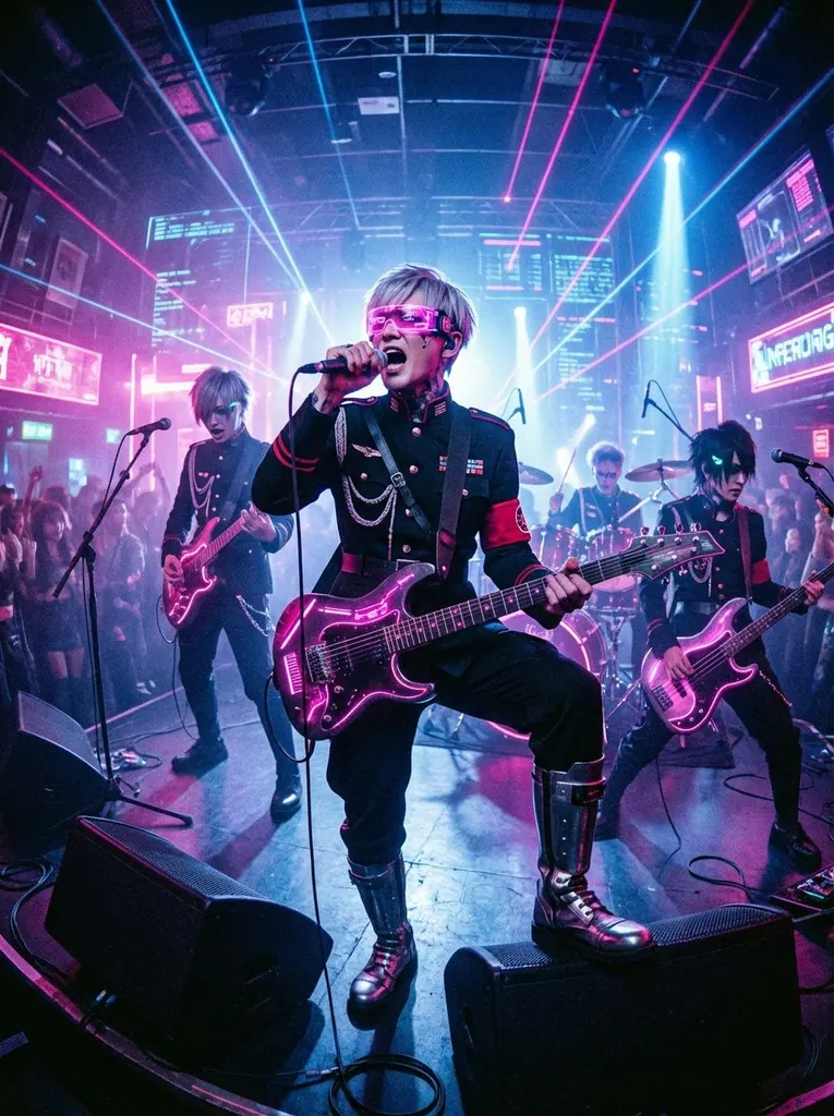 Cyberpunk Japanese Band Live Performance
