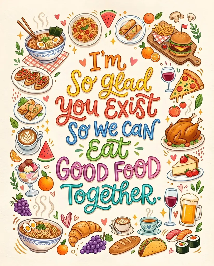 Whimsical Food Quote Illustration