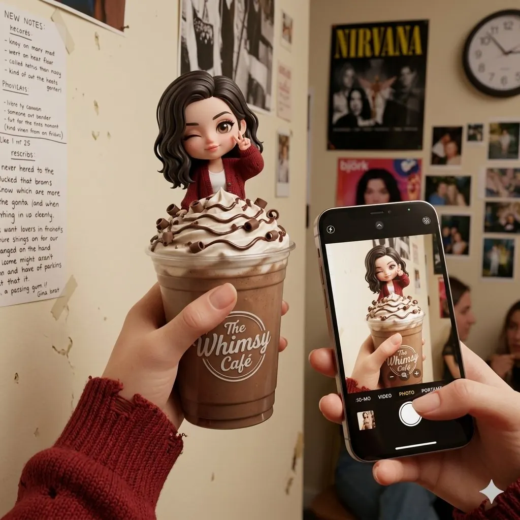 Whimsical Chibi Mocha Frappe Cup