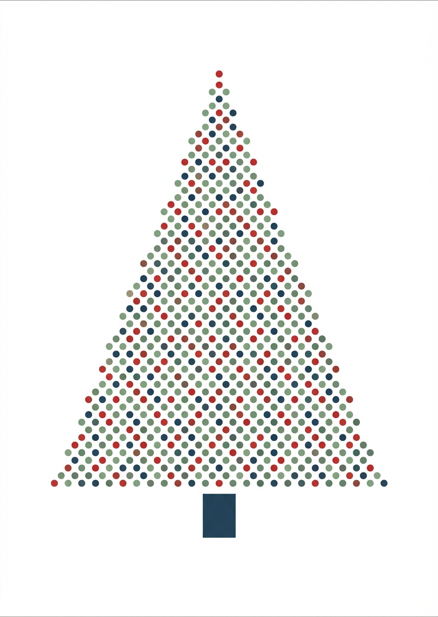 Modern Pointillism Christmas Tree