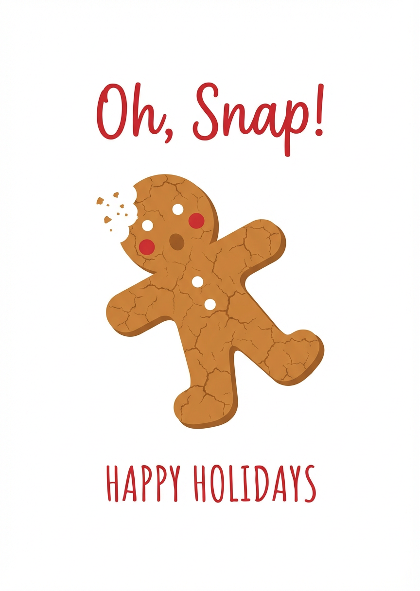 Humorous 'Oh Snap' Gingerbread Man