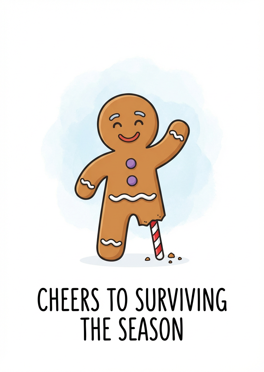 Funny Injured Gingerbread Man