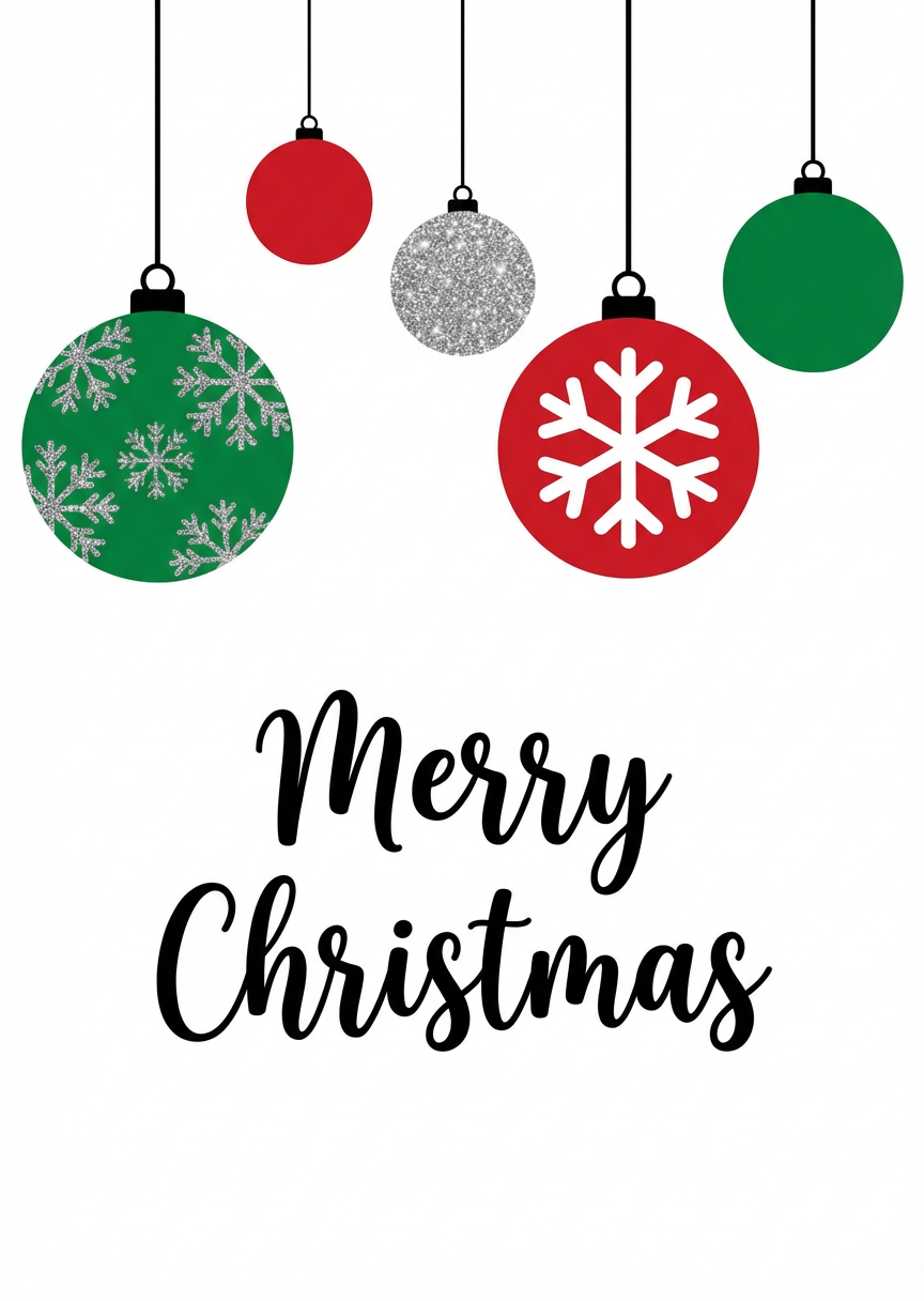 Minimalist Hanging Ornaments Graphic