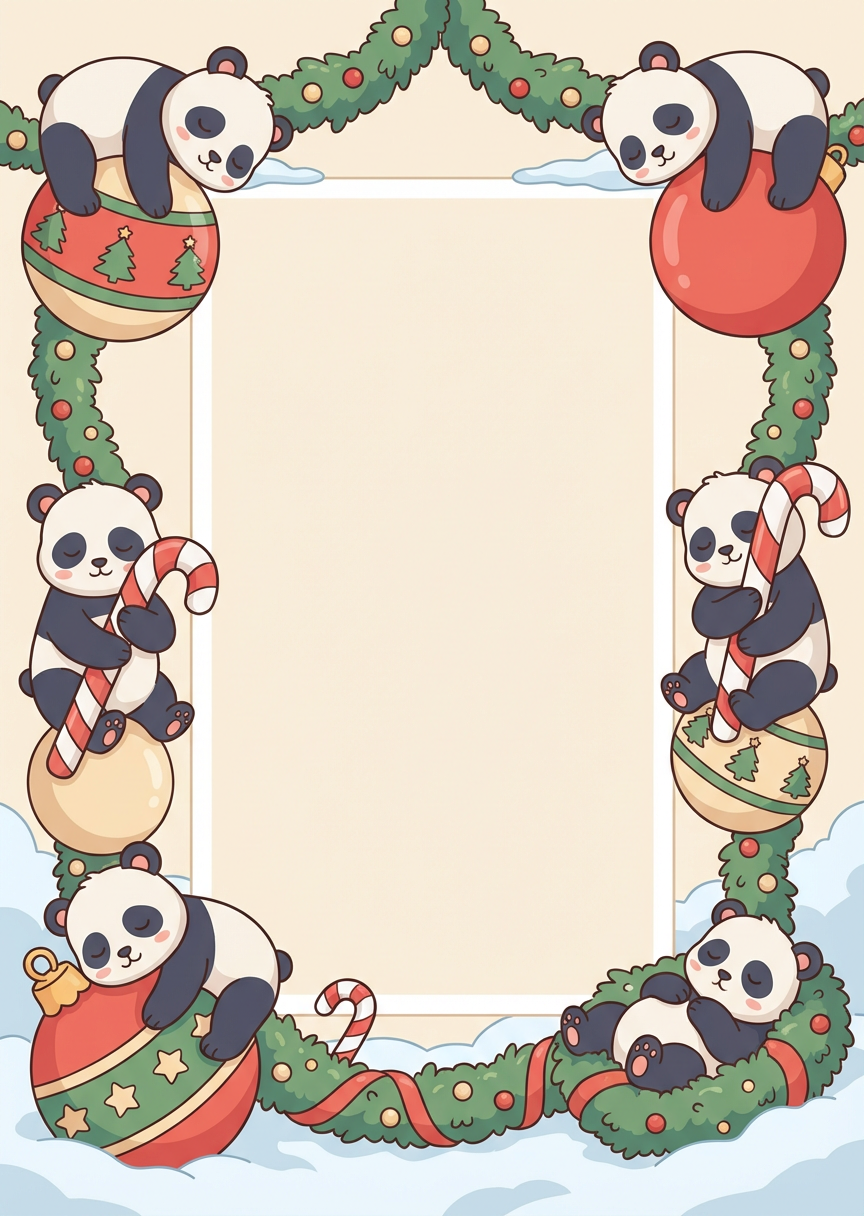Christmas Pandas · Chill Holiday Frame