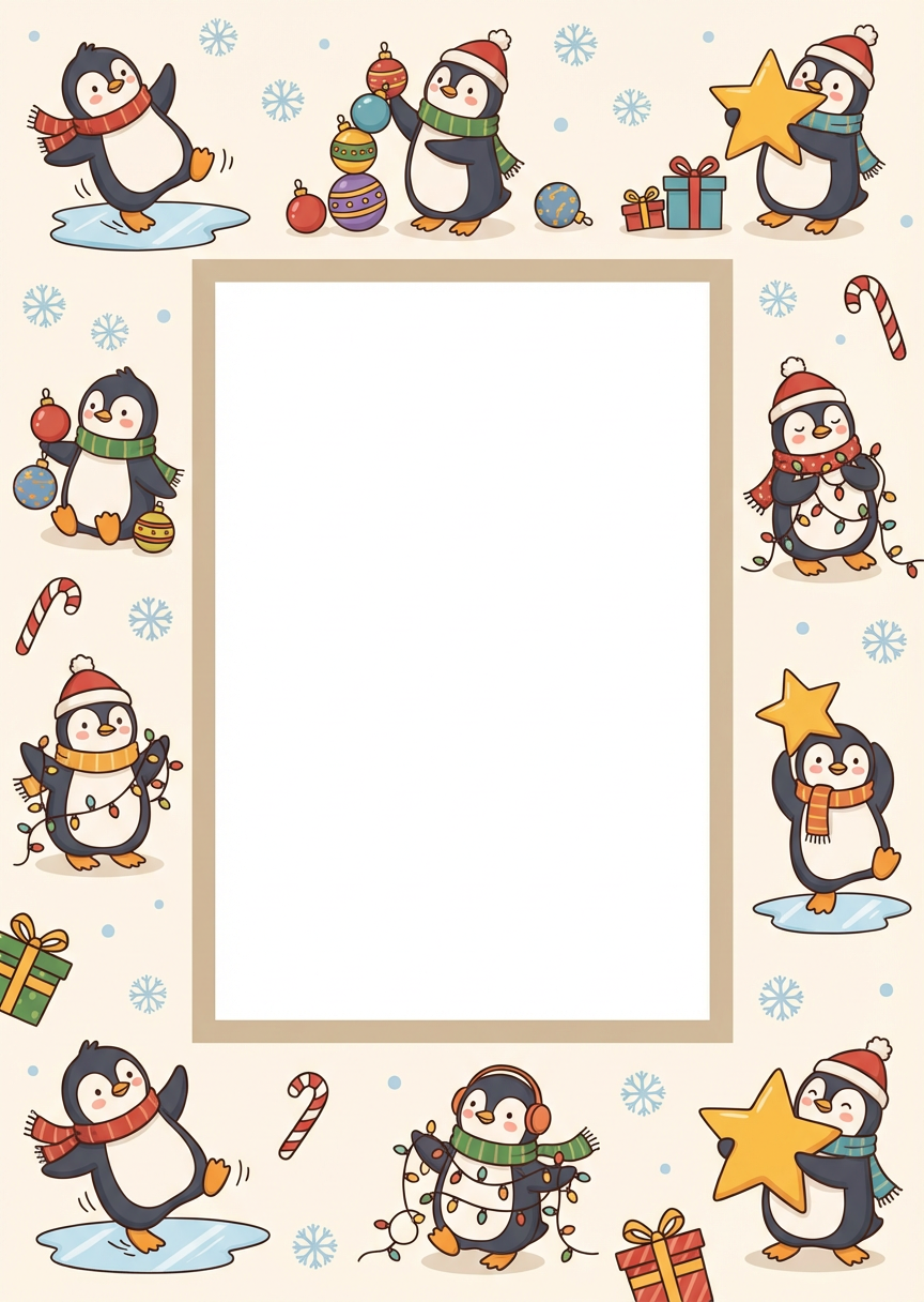 Clumsy Penguins Children's Book Animation Photo Frame