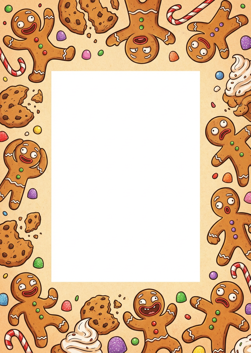 Funny Gingerbread Animated Illustration Photo Frame