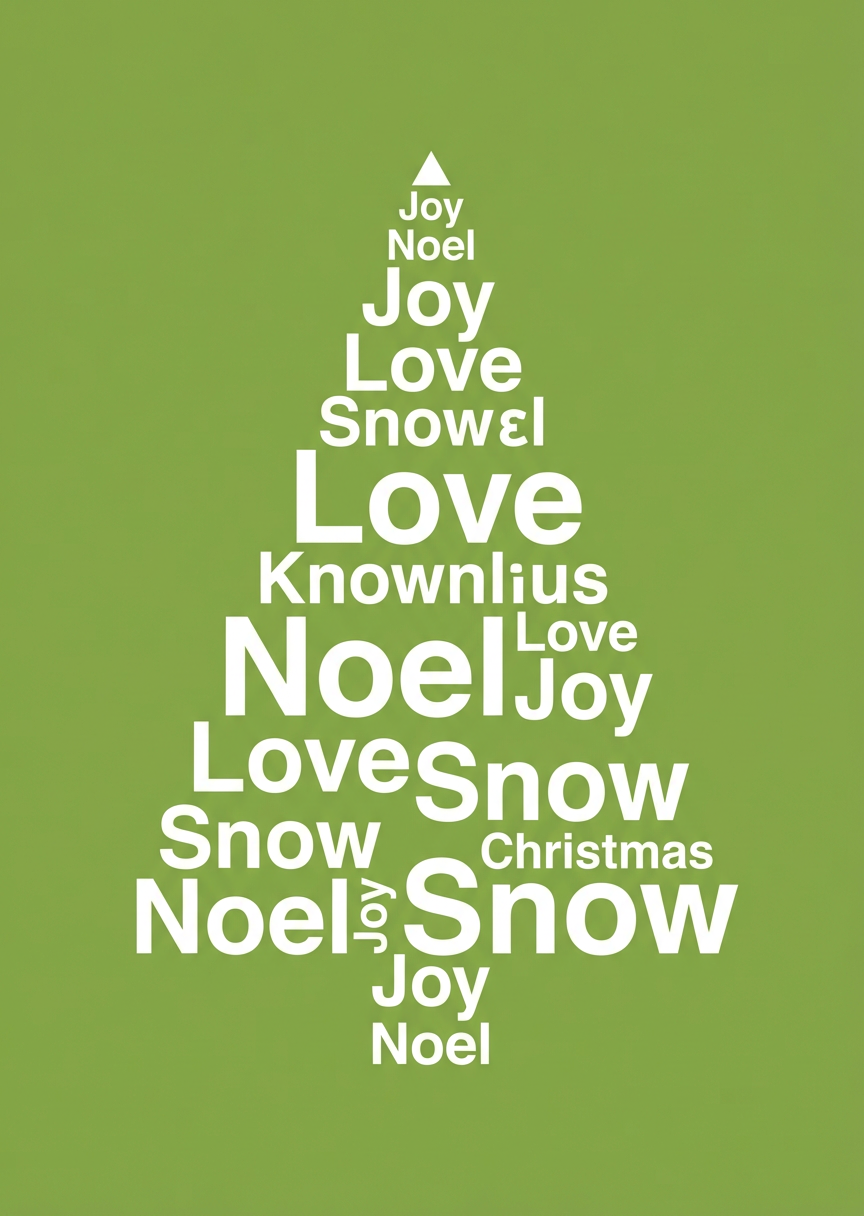 Modern Typography Christmas Tree Card