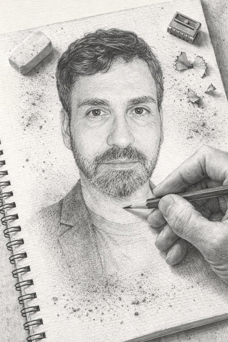 Ultra-Detailed 3D Graphite Sketch