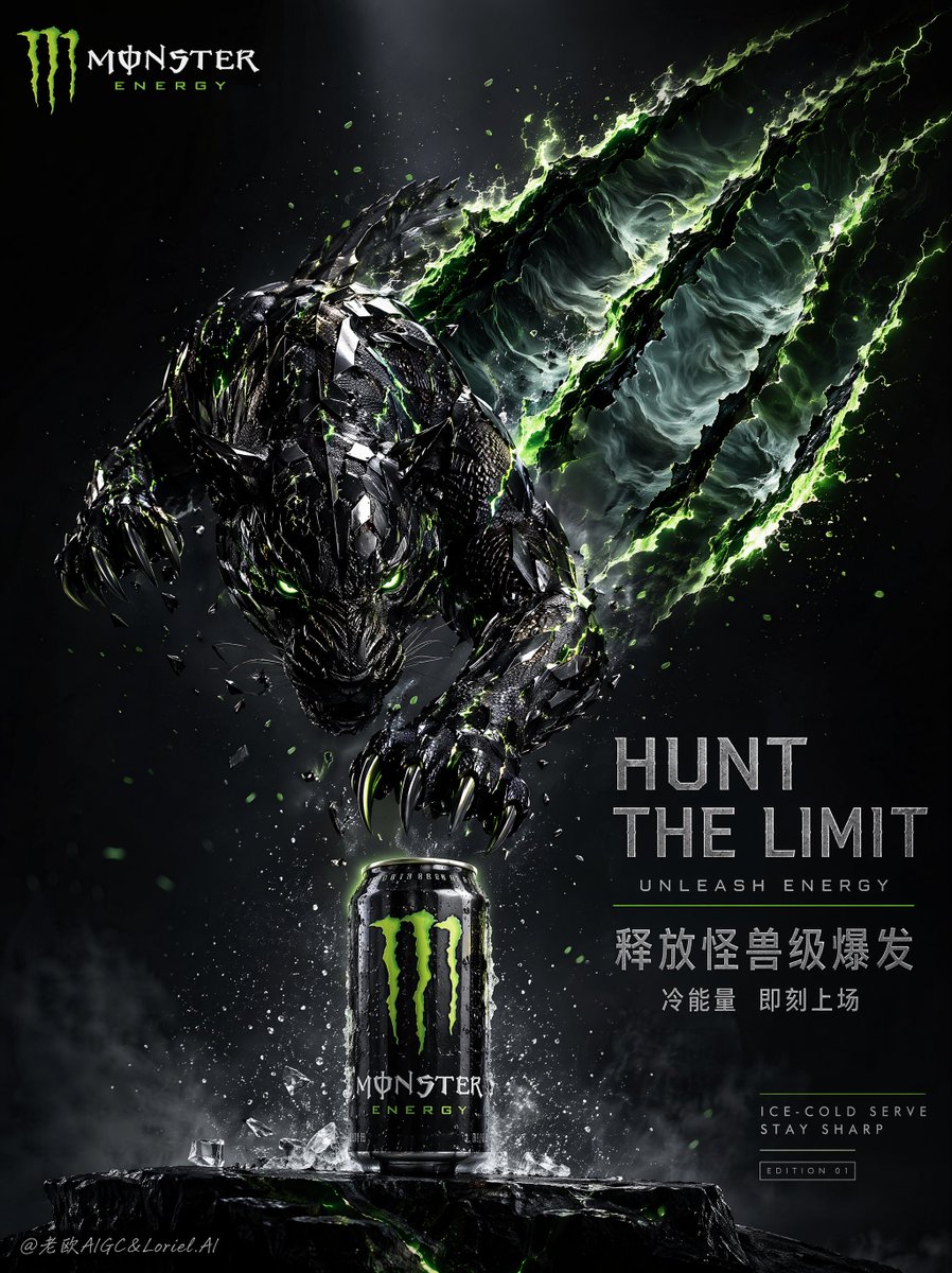 Product Marketing - Cinematic Beast Energy Drink Poster